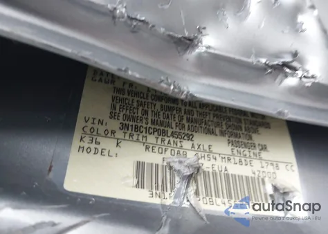 2011 Nissan Versa 1.8Sl из США, поврежденный, VIN 3N1BC1CP0BL455292